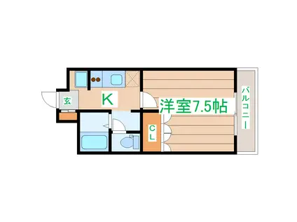 フィオーレ元茶畑(1K/1階)の間取り写真