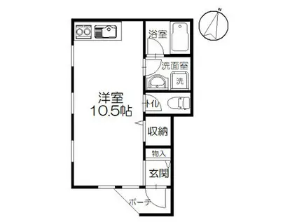 CASA MODERNO(ワンルーム/1階)の間取り写真