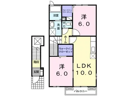 ブリーゼ(2LDK/2階)の間取り写真