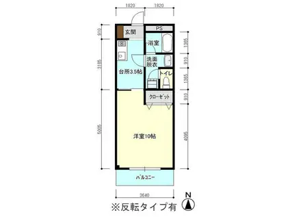 フェリーチェ進栄(1K/3階)の間取り写真