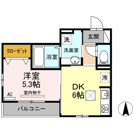 AOIパレス(1DK/1階)の間取り写真