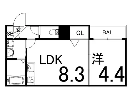 F ASECIA ALOE(1LDK/3階)の間取り写真