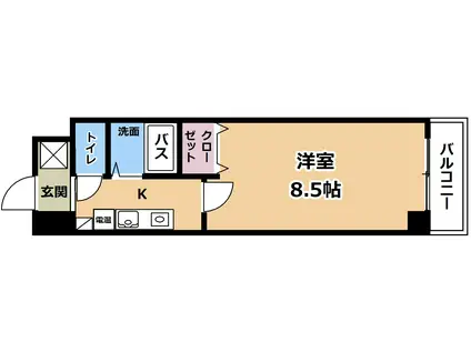 プリオールZEN弐番館(1K/8階)の間取り写真