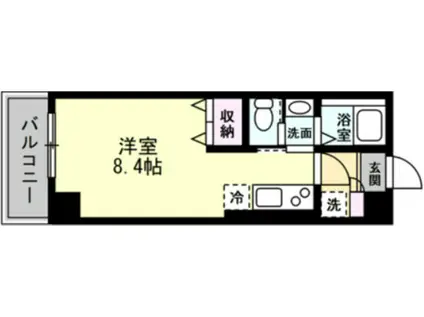 クロスシーズン愛宕(ワンルーム/3階)の間取り写真