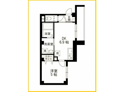 アンブル横濱(1DK/1階)の間取り写真