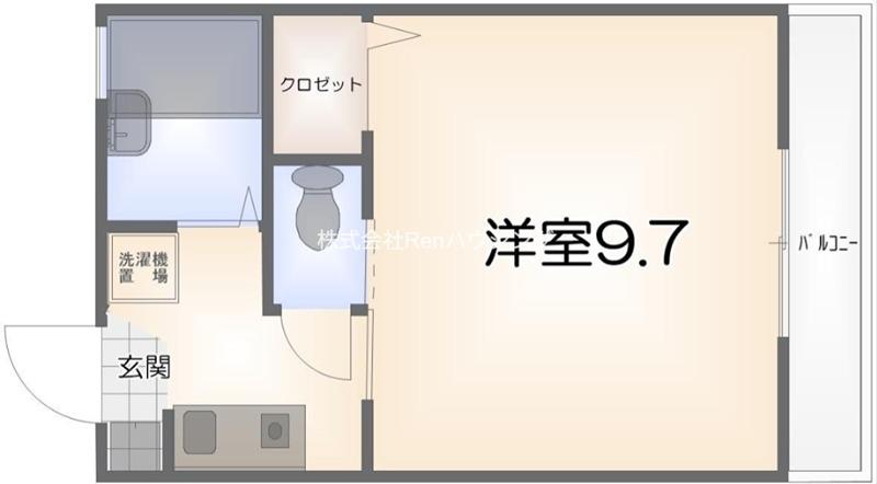グリーンカーサ(1K/1階)の間取り写真