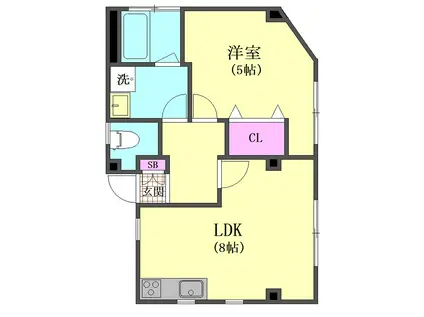 CASA.S(1LDK/3階)の間取り写真