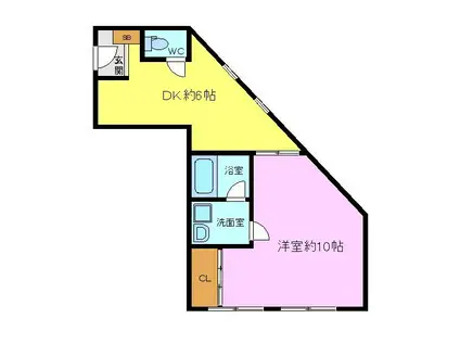 一須賀野村ビル(1DK/2階)の間取り写真