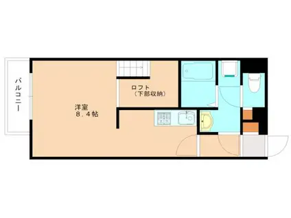 ミランダフロレゾン花見の里(ワンルーム/2階)の間取り写真