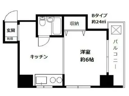 ミューゼタナカ(1DK/3階)の間取り写真