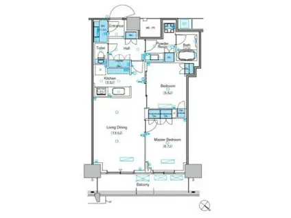 パークアクシス豊洲キャナル(2LDK/3階)の間取り写真