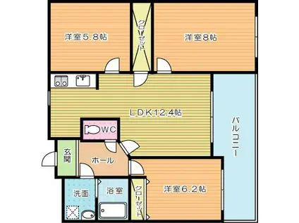 ANESYS(3LDK/9階)の間取り写真