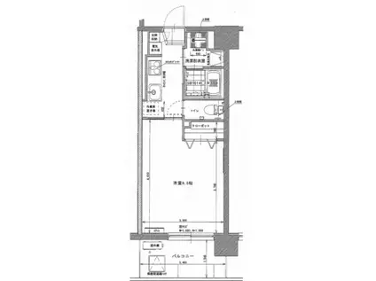 福富GRADEマンション(1K/6階)の間取り写真
