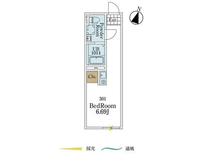 RISE ASADA(ワンルーム/3階)の間取り写真