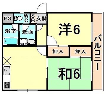 第2グリーンハイツ(2DK/3階)の間取り写真