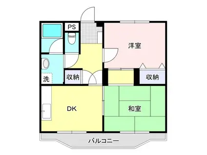 エヴァマンション高山(2DK/3階)の間取り写真