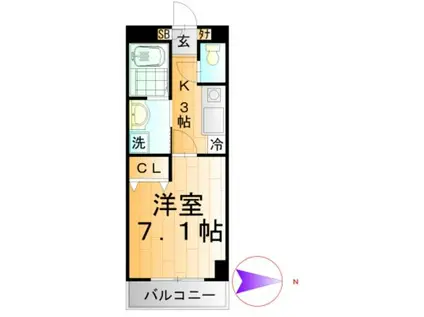 グレイス西東京(1K/1階)の間取り写真