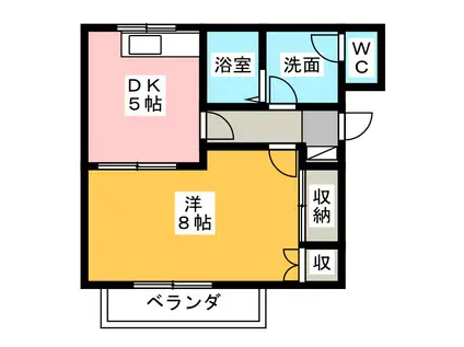 シェモアII(1DK/2階)の間取り写真
