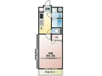 プランドール(1K/1階)の間取り写真