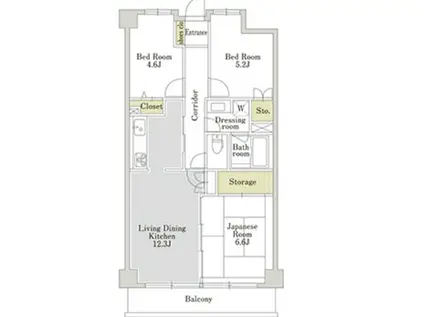 アーバンパーク三ッ池公園 E棟(3LDK/1階)の間取り写真
