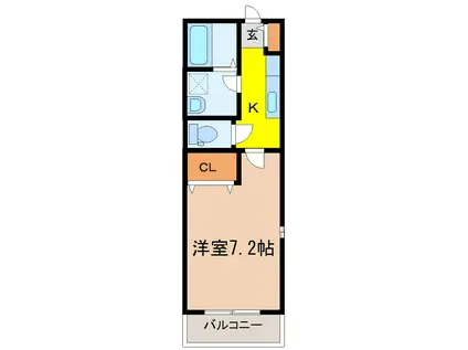 グリーンハピー柏木(1K/1階)の間取り写真
