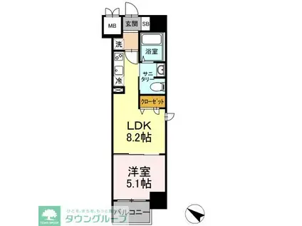 TEC GREEN RESIDENCE(1LDK/4階)の間取り写真
