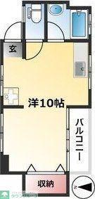 HP黄金通ビル(ワンルーム/4階)の間取り写真