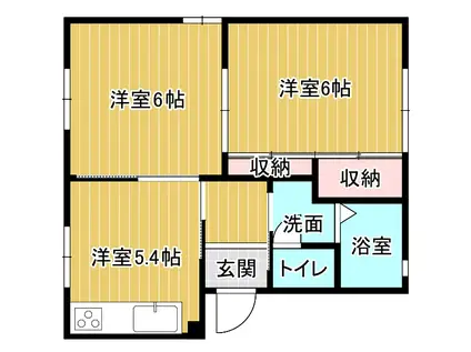 グランドールYAMATO(2K/2階)の間取り写真