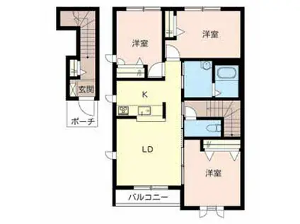 カーサ・トレス(3LDK/2階)の間取り写真