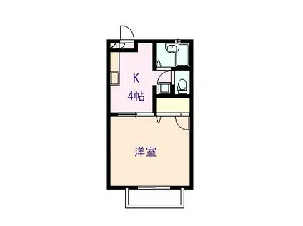 コーポいわもとC(1K/2階)の間取り写真