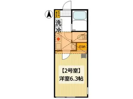 グラッサ花の木(1K/1階)の間取り写真