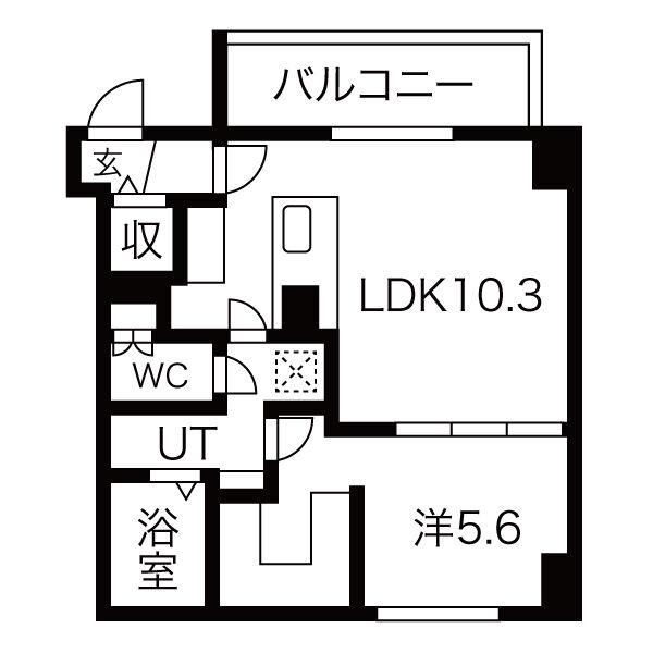 スペチアーレ札幌東(1LDK/10階)の間取り写真