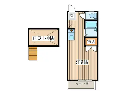 ニューアスカ(ワンルーム/1階)の間取り写真