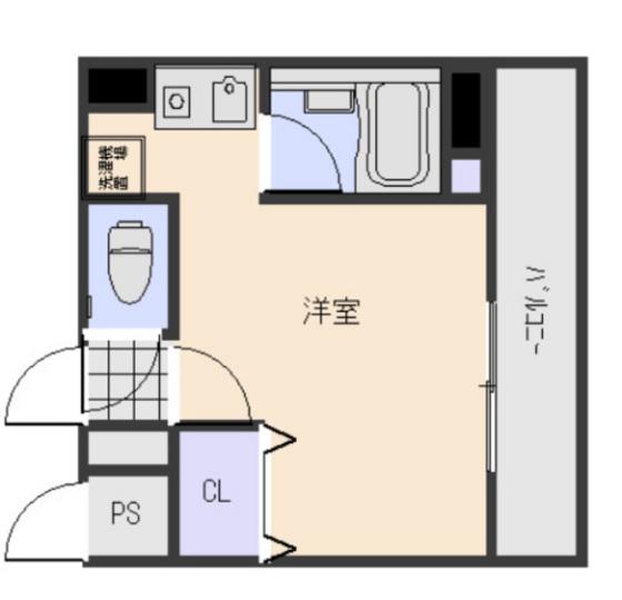 ハイレックスII(1K/2階)の間取り写真