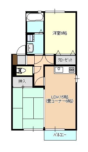 アイリスタウン(1LDK/1階)の間取り写真