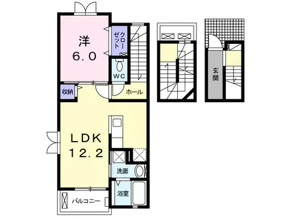 パールN(1LDK/3階)の間取り写真