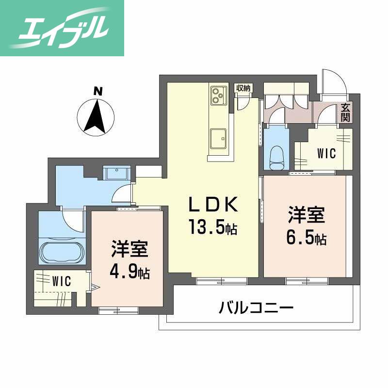 レーベンエイトII(2LDK/3階)の間取り写真