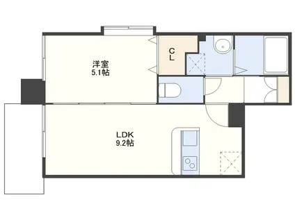 ファーストラック出来大工町(1LDK/3階)の間取り写真
