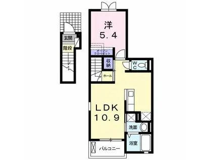 グラン・ジュテ(1LDK/2階)の間取り写真