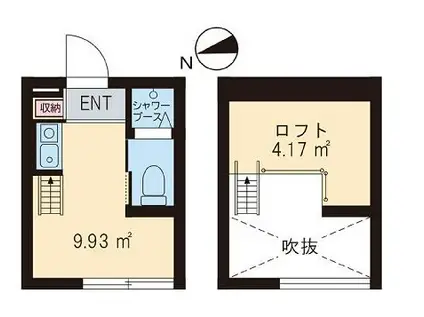 MARUI TOCLUS 西荻窪(ワンルーム/2階)の間取り写真