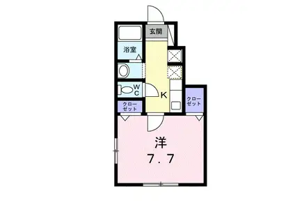 メゾン・ド・プリムローズ(1K/1階)の間取り写真