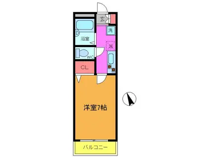 アップルハウス(1K/1階)の間取り写真