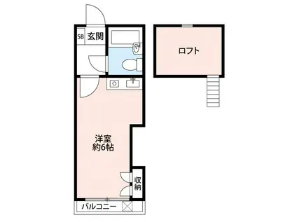 オーツハウス駒沢(ワンルーム/2階)の間取り写真