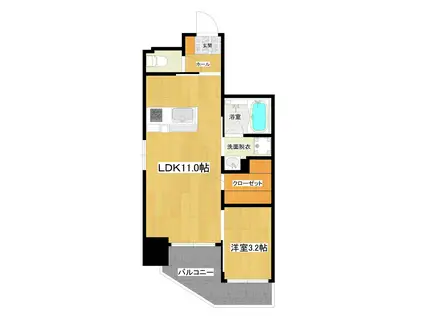 レジーナ東谷山(1LDK/5階)の間取り写真