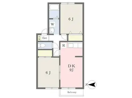 エクセルハイツ21(2DK/1階)の間取り写真