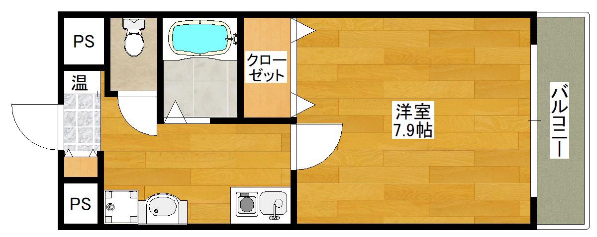 フローラルハイツ服部(1K/3階)の間取り写真