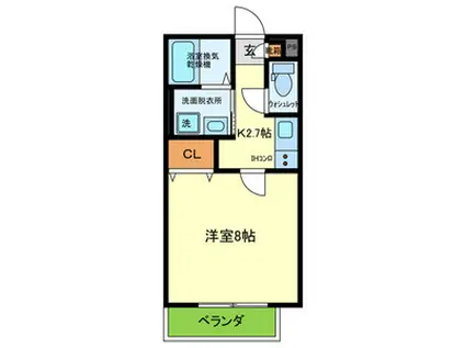 メルレープKS(1K/1階)の間取り写真