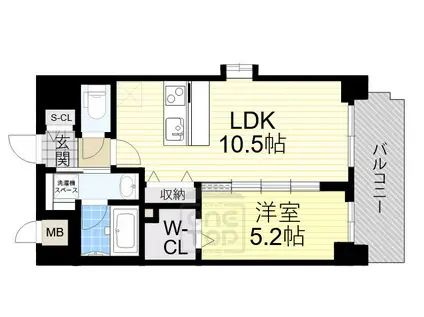 スプランディッド新大阪8(1LDK/9階)の間取り写真