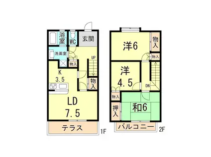 コーポすみれ(3LDK/1階)の間取り写真