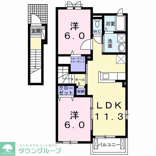 DAISYSROSETTEI(2LDK/2階)の間取り写真